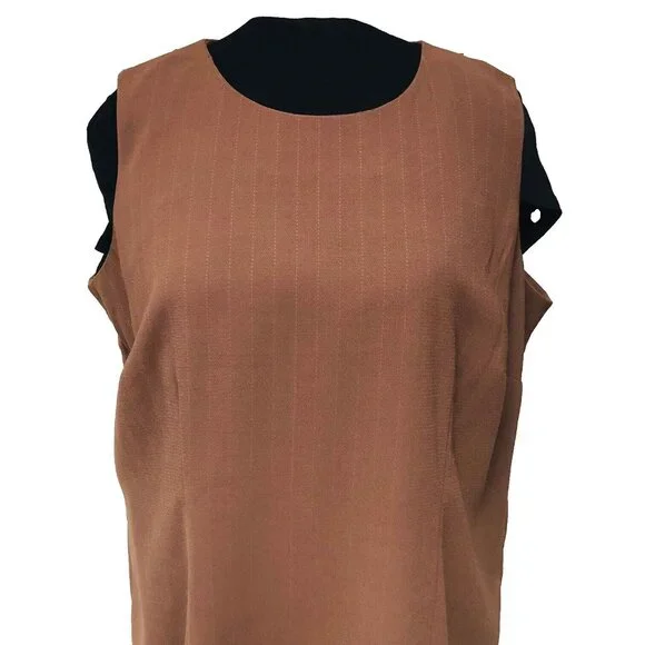 NWOT Jessica London 2 PC Brown Stripe Jacket Dress Suit Women's 22W Ruffle Lined